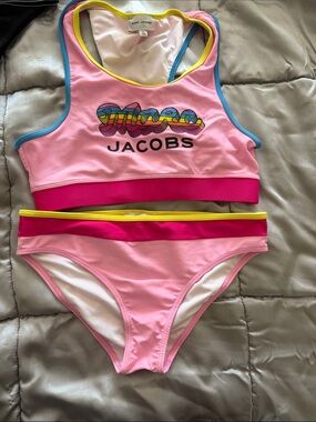 Marc Jacobs Pink Colorblock Two-Piece Swim Set